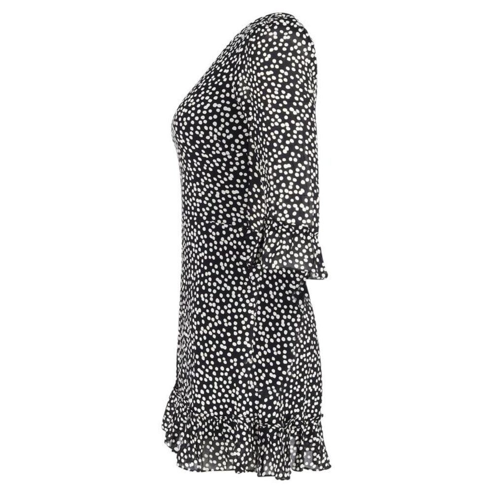 Reformation Doutzen Polka-Dot Mini Dress in Black Viscose - Picture 2 of 3